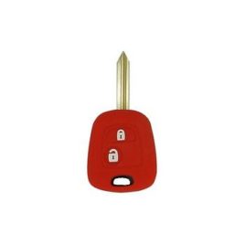 Housse silicone rouge pour coque de clé 2 boutons Toyota Aygo